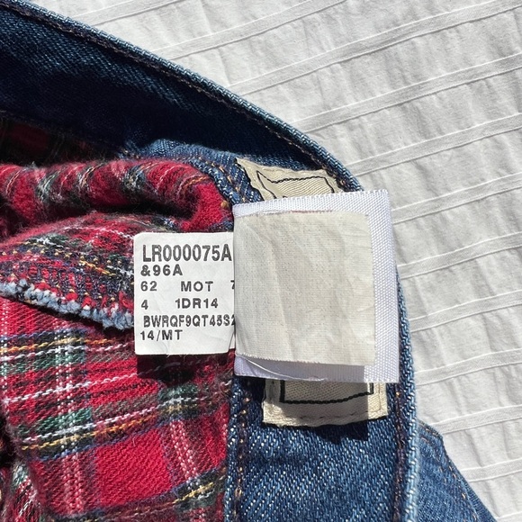 L.L. Bean Double L, Flannel-Lined Ultra-High Rise Tapered Leg Jeans, 14 Med Tall - Picture 11 of 12